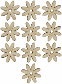 Kwiatek drewniany dekor decoupage 4 cm 10szt