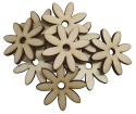 Kwiatek drewniany dekor decoupage 4 cm 10szt