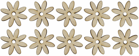 Kwiatek drewniany dekor decoupage 4 cm 10szt