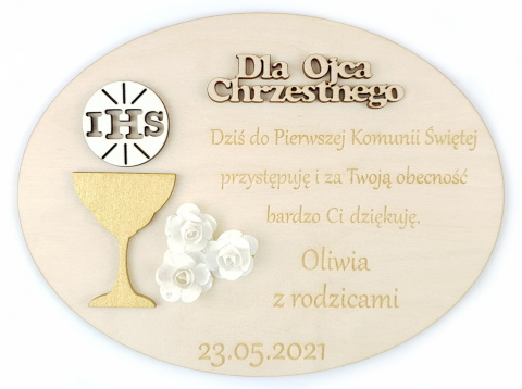 Podziękowanie dla Chrzestnych Dziadków Komunia Św.