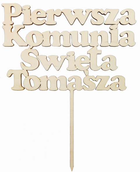 Topper Na Tort Pierwsza Komunia Święta z Imieniem 20x26cm Duży Personalizowany Napis