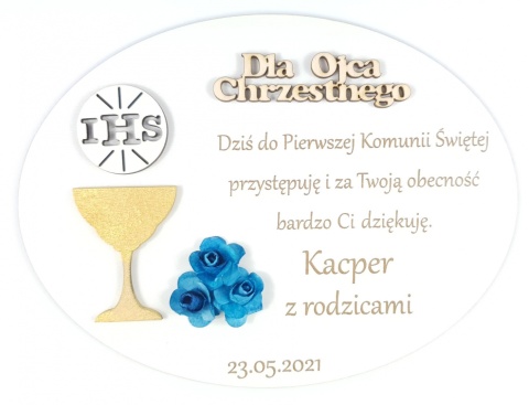 Podziękowanie Pierwsza Komunia Święta + Podstawka