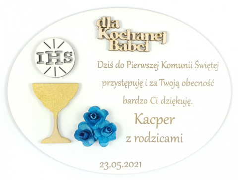 Podziękowanie Pierwsza Komunia Święta + Podstawka