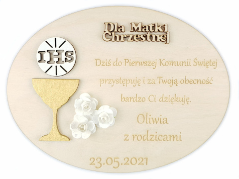 Podziękowanie Pierwsza Komunia Święta + Podstawka