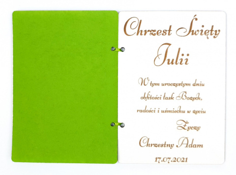 Pamiątka Chrztu Świętego Kartka na Chrzest Prezent