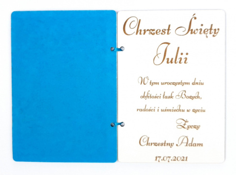 Pamiątka Chrztu Świętego Kartka na Chrzest Prezent