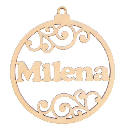 BOMBKA Choinkowa z Imieniem 10cm Drewniana Święta Wzory Personalizowana