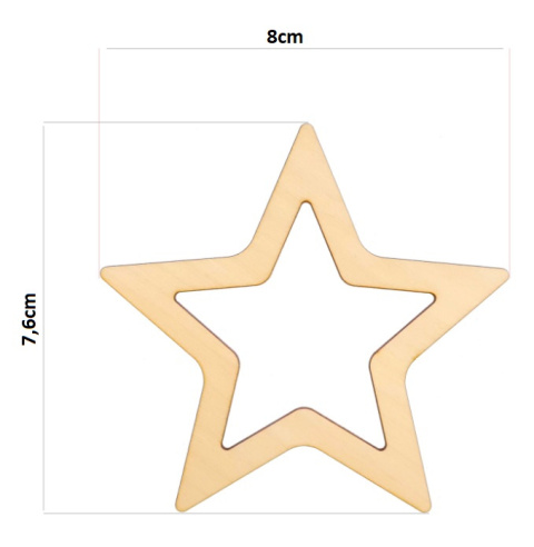 Gwiazda Drewniana Ozdoba Świąteczna 8cm 5szt Zawieszka Gwiazdka Dekoracja