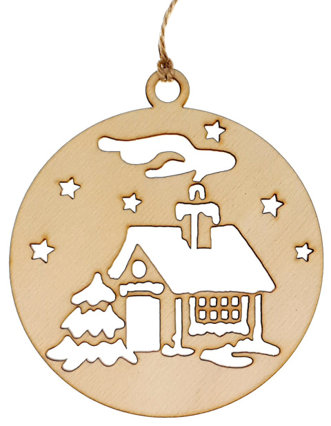 Bombki Choinkowe Zawieszki Drewniane Na Boże Narodzenie Święta zestaw 8 sztuk 10cm