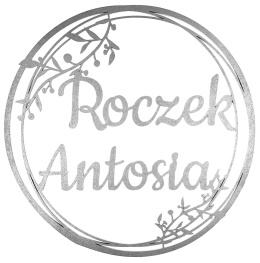 Dekoracja na Roczek z Imieniem Srebrna Obręcz 30cm Napis na Pierwsze Urodziny