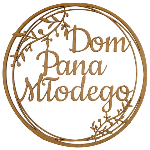 Dekoracje Weselne Koło Dom Pana Młodego HDF Surowy 30cm Obręcz Ślub Ozdoba Napis