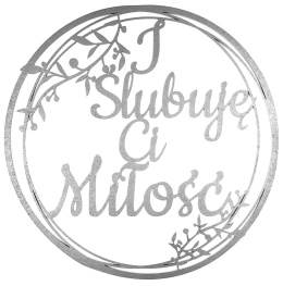 Dekoracje Weselne Koło I Ślubuję Ci Miłość Srebrny 40cm Obręcz Ślub Ozdoba Napis