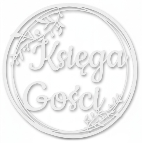 Dekoracje Weselne Koło Księga Gości BIAŁY 30cm Obręcz Ślub Ozdoba Napis