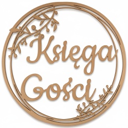 Dekoracje Weselne Koło Księga Gości HDF Surowy 40cm Obręcz Ślub Ozdoba Napis