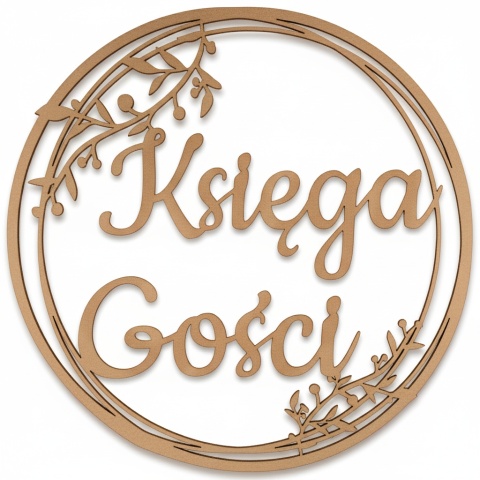 Dekoracje Weselne Koło Księga Gości HDF Surowy 40cm Obręcz Ślub Ozdoba Napis