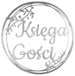 Dekoracje Weselne Koło Księga Gości SREBRNY 30cm Obręcz Ślub Ozdoba Napis