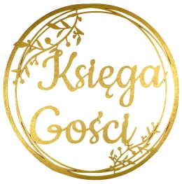 Dekoracje Weselne Koło Księga Gości ZŁOTY 40cm Obręcz Ślub Ozdoba Napis