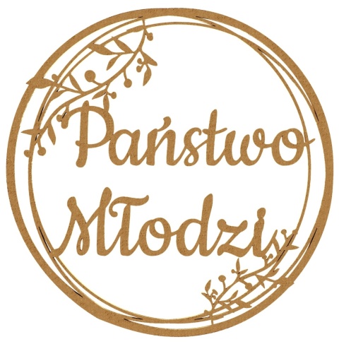 Dekoracje Weselne Koło Państwo Młodzi HDF Surowy 30cm Obręcz Ślub Ozdoba Napis