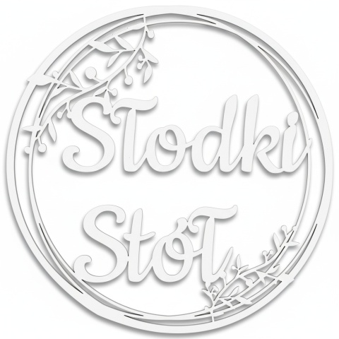 Dekoracje Weselne Koło Słodki Stół BIAŁY 40cm Obręcz Ślub Ozdoba Napis