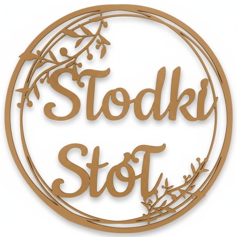 Dekoracje Weselne Koło Słodki Stół HDF Surowy 30cm Obręcz Ślub Ozdoba Napis