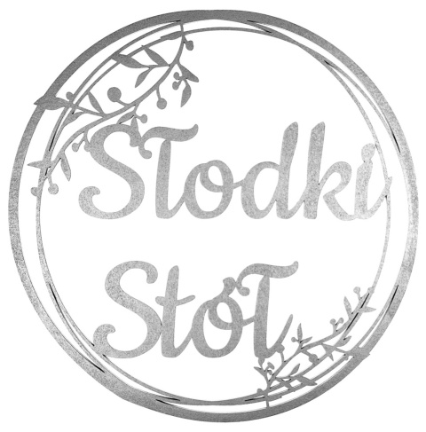 Dekoracje Weselne Koło Słodki Stół SREBRNY 40cm Obręcz Ślub Ozdoba Napis