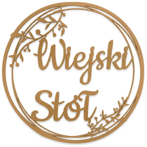 Dekoracje Weselne Koło Wiejski Stół HDF Surowy 30cm Obręcz Ślub Ozdoba Napis