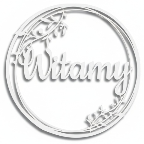 Dekoracje Weselne Koło Witamy BIAŁY 30cm Obręcz Ślub Ozdoba Napis