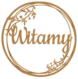 Dekoracje Weselne Koło Witamy HDF Surowy 30cm Obręcz Ślub Ozdoba Napis