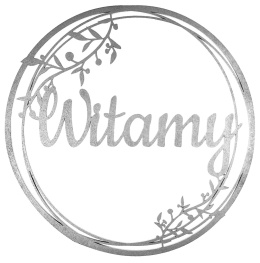 Dekoracje Weselne Koło Witamy SREBRNY 30cm Obręcz Ślub Ozdoba Napis