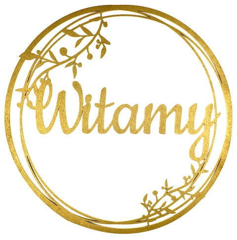 Dekoracje Weselne Koło Witamy ZŁOTY 30cm Obręcz Ślub Ozdoba Napis