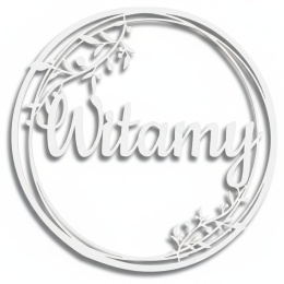 Dekoracje Weselne Koło Witamy BIAŁY 40cm Obręcz Ślub Ozdoba Napis