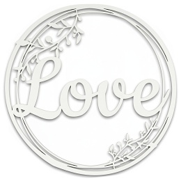 Dekoracje Weselne Napis Love BIAŁY 30cm Obręcz Ślub Ozdoba