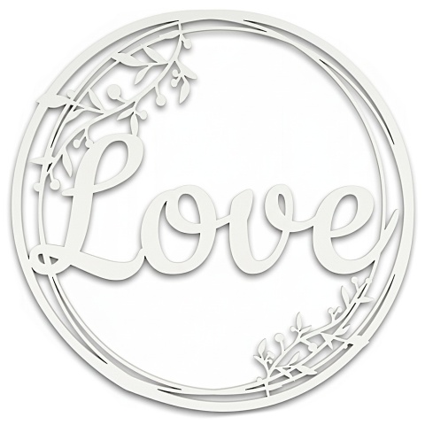 Dekoracje Weselne Napis Love BIAŁY 40cm Obręcz Ślub Ozdoba