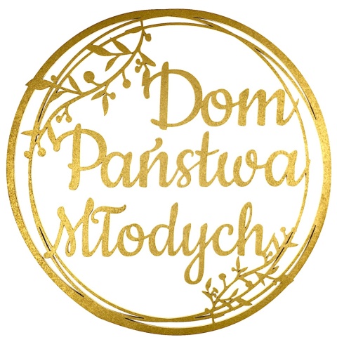 Napis Dom Państwa Młodych ZŁOTY 40cm Obręcz Dekoracje Weselne