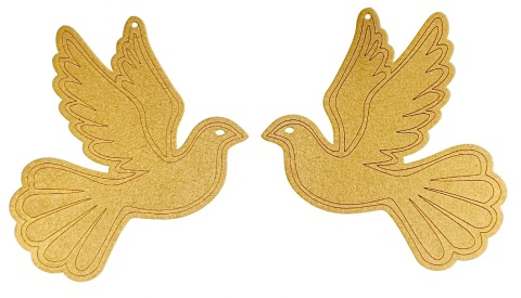 Dekoracje na Chrzest z Imieniem Obręcze 40cm Złote Ozdoby z Gołębiami