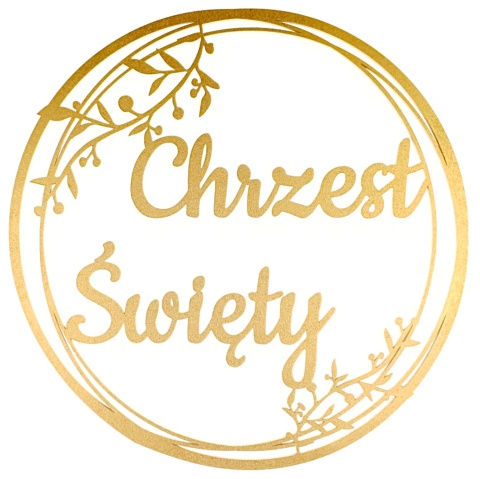 Dekoracje na Chrzest z Imieniem Obręcze 30cm Złote Ozdoby z Gołębiami