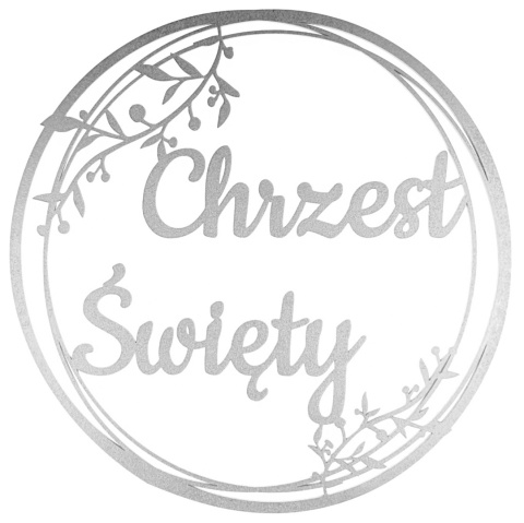 Dekoracje na Chrzest z Imieniem Obręcze 40cm Srebrny Ozdoby z Gołębiami