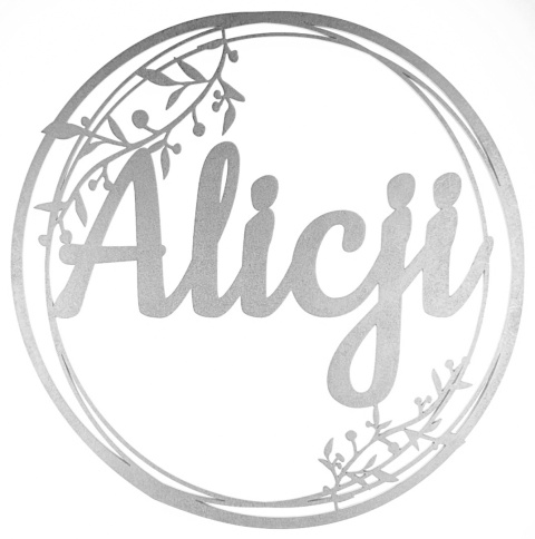 Dekoracje na Chrzest z Imieniem Obręcze 40cm Srebrny Ozdoby z Gołębiami