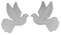 Dekoracje na Chrzest z Imieniem Obręcze 40cm Srebrny Ozdoby z Gołębiami