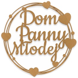 Dom Panny Młodej – Dekoracja Weselna Ślubna HDF Obręcz 40cm