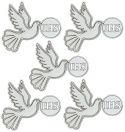 Gołąb z Hostią Biały 5 szt. Dekor 5cm Grawer Pierwsza Komunia Święta Do Rękodzieła DIY