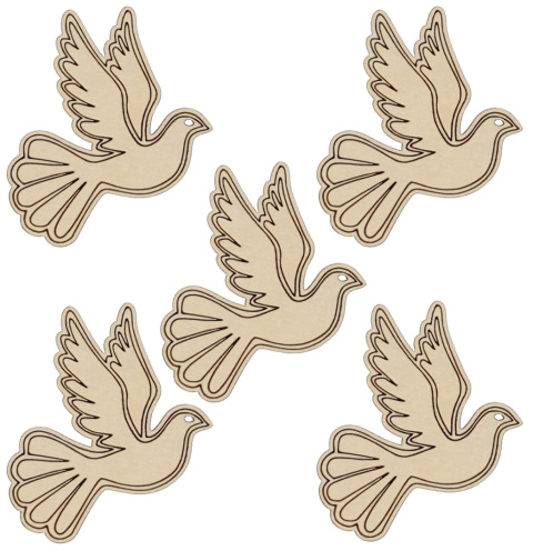 Gołąb Drewniany Dekor 5cm - 5 szt. Pierwsza Komunia Święta Do Rękodzieła DIY