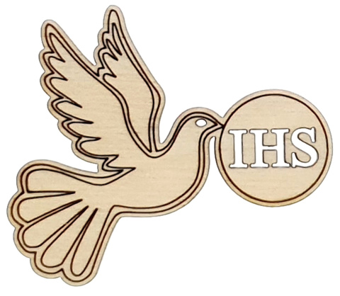 Gołąb drewniany z Hostią 5x6cm - 5 szt. Dekor Pierwsza Komunia Święta Do Rękodzieła DIY