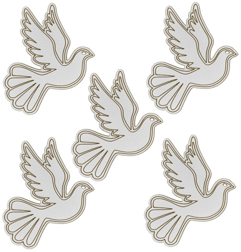 Gołąb Dekor 5cm Ozdoba Pierwsza Komunia Święta 5 szt, Do Rękodzieła DIY
