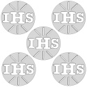 Hostia Dekoracyjna IHS 3,5cm zestaw 5 szt. Do Dekoracji Na Pierwszą Komunię Świętą