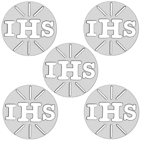 Hostia Dekoracyjna IHS 3,5cm zestaw 5 szt. Do Dekoracji Na Pierwszą Komunię Świętą