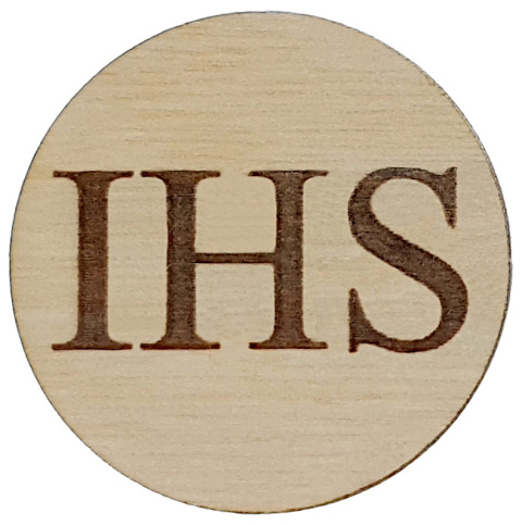 Hostia IHS Drewniana Pierwsza Komunia Święta 3,5cm - 5 sztuk Dekor do Pamiątek Komunijnych