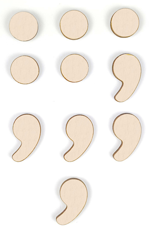 Litery drewniane 2,4 cm literki cyfry alfabet 3D napis