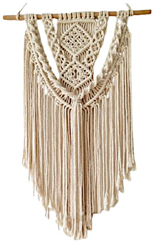 Makrama Na Ścianę, Dekoracja Wisząca Boho 80cm Do Salony, Sypialni, Pokoju