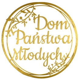 Napis Dom Państwa Młodych ZŁOTY 30cm Obręcz Dekoracje Weselne